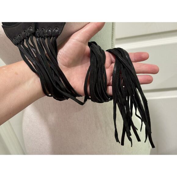 STREETS AHEAD Black Leather Colorful Discs SMALL Gypsy Hippie Boho Tie Belt NEW